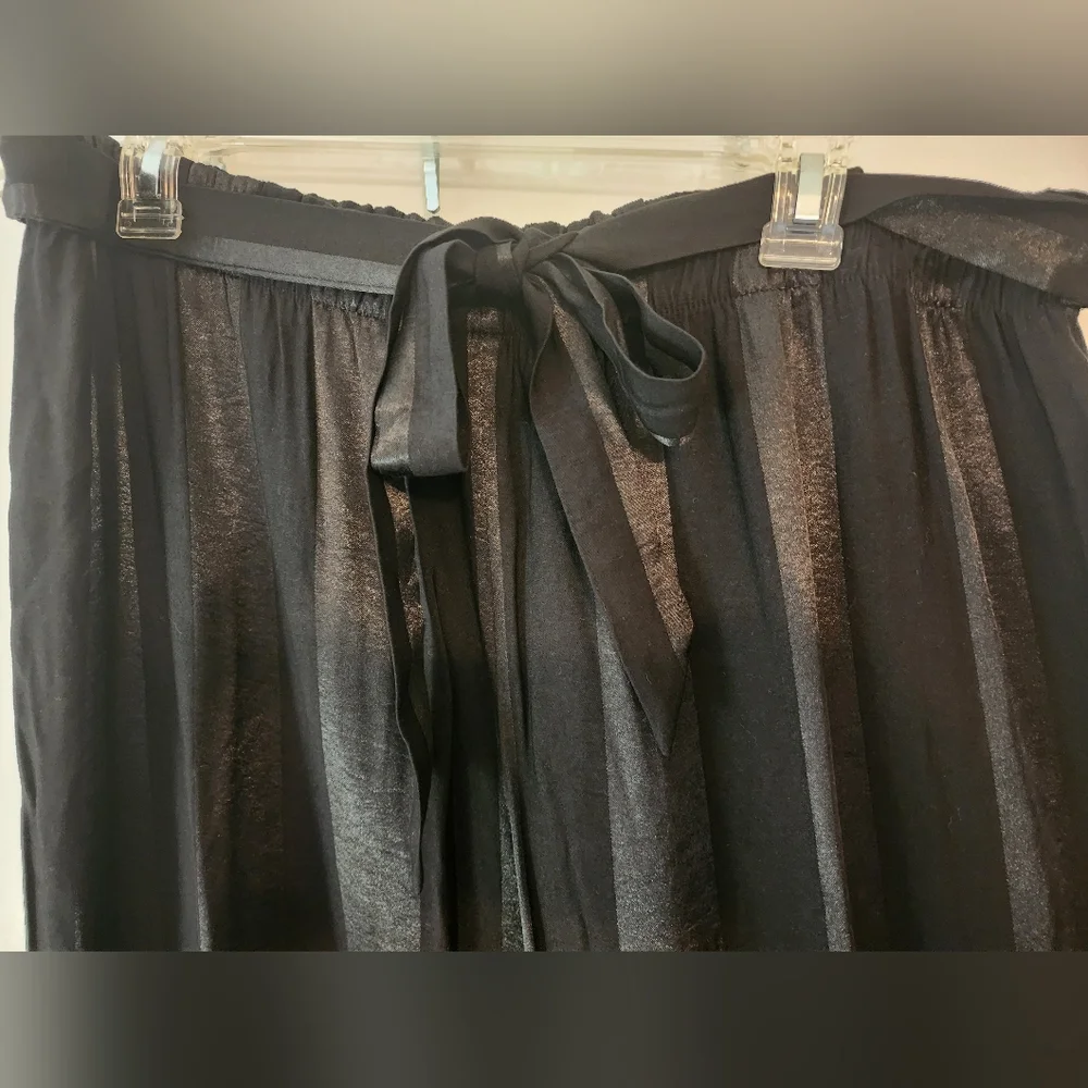 Victoria'a Secret NWT Black Striped Wide-Leg Palazzo Pants Silky Coquette XL